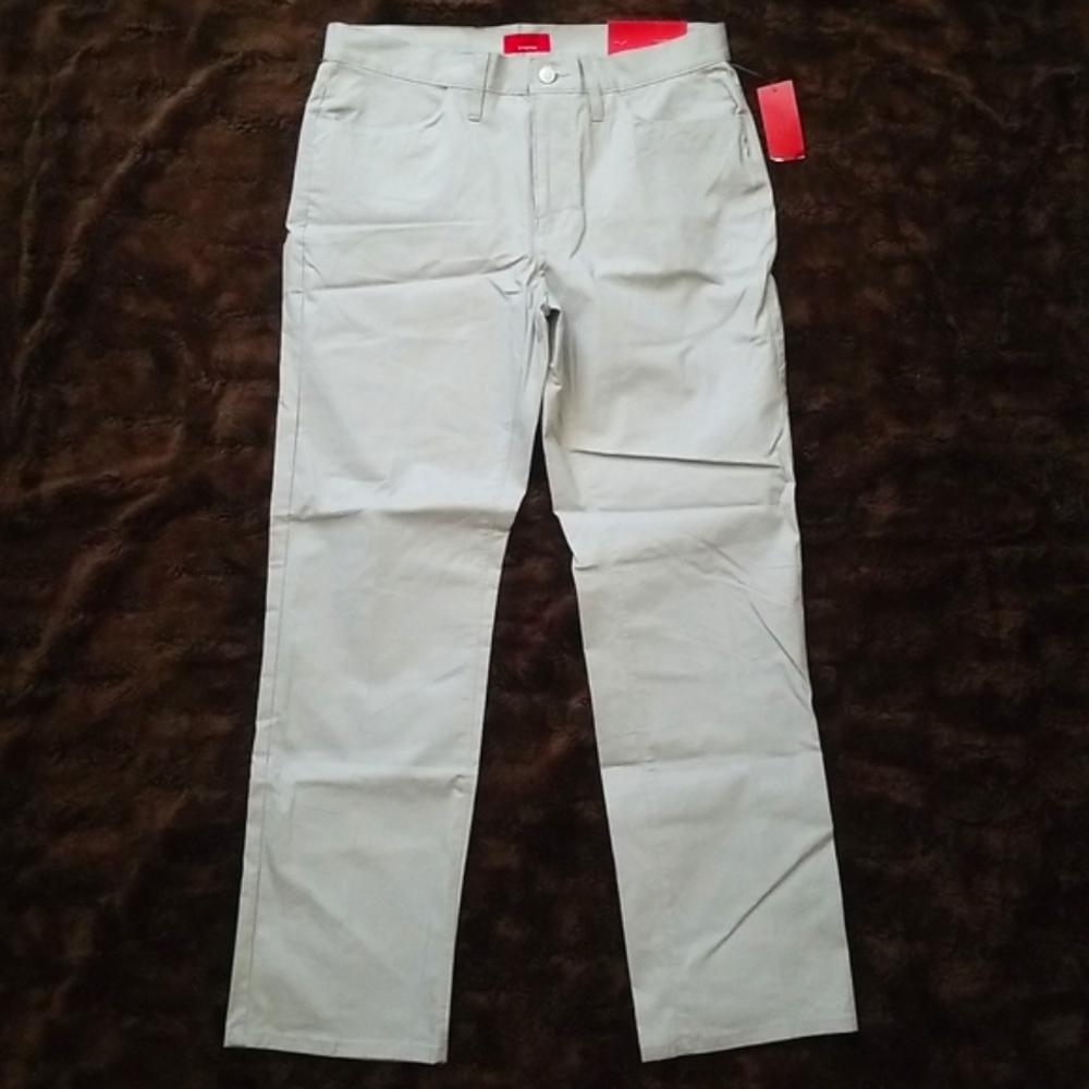 Alfani Gray Stretch Slim Fit Flat Front Pants 32×30